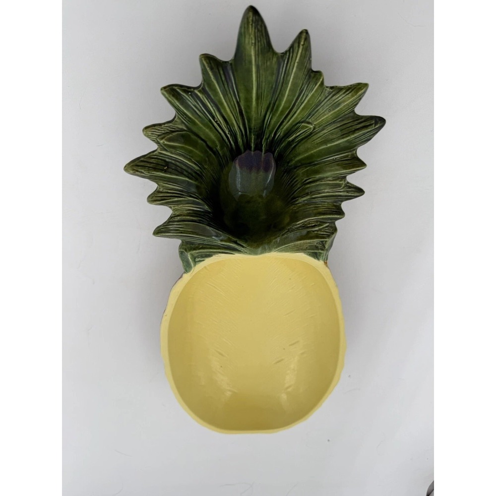 Metlox Ceramic Pineapple Chip and Dip Made  Bowl in USA 16"x7"x2"